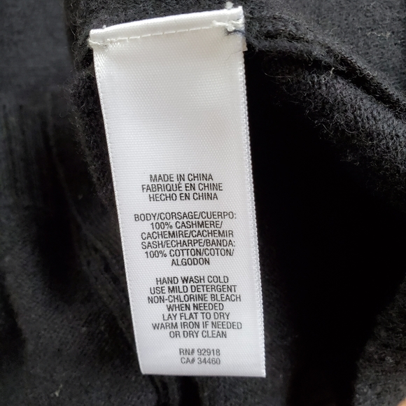 Juicy Couture 100% cashmere black cardigan belted waist 3/4 sleeve - Picture 3 of 4